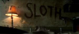 Kirjoitus seinällä: Sloth
