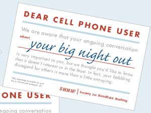 Dear cell phone user: meitä ei kiinnosta