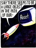 Avaruusalus ja iso Reset-nappi