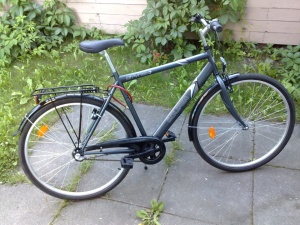 Tummanharmaa Solifer Citynex3 -polkupyörä