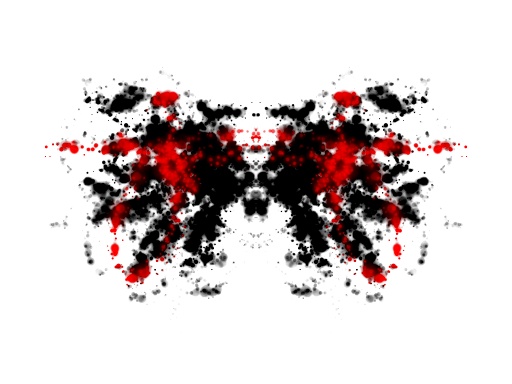 Symmetrinen punamusta musteläiskä