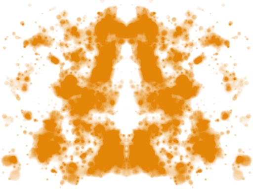 Symmetrinen oranssi musteläiskä