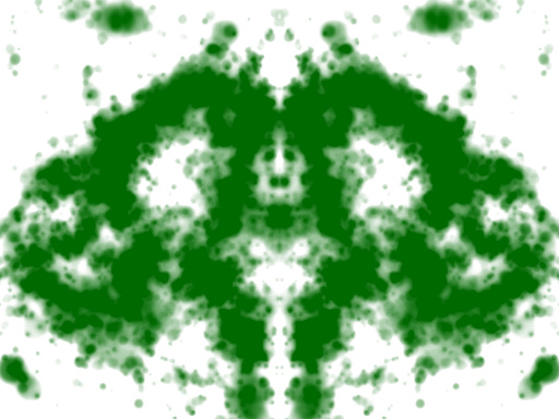 Symmetrinen vihreä musteläiskä