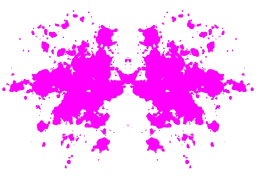 Symmetrinen purppuranpunainen musteläiskä