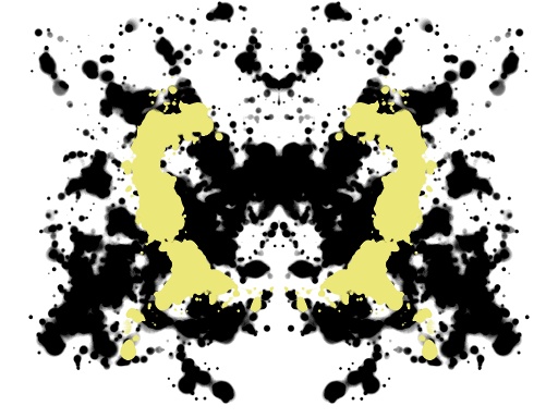 Symmetrinen mustakeltainen musteläiskä