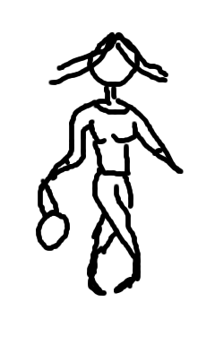 Piirros: nainen seisoo jalat ristissä