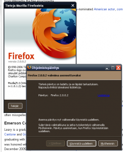 Firefox 2.0.0.2 tarjoaa päivitystä 2.0.0.2:een