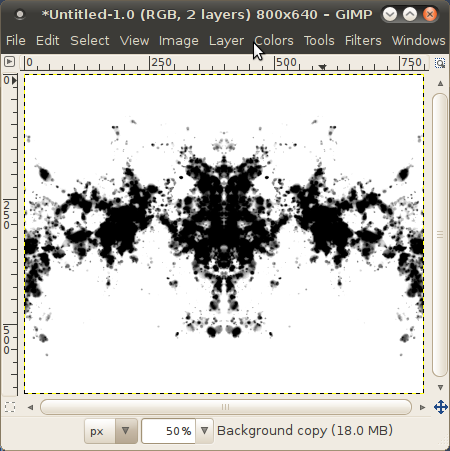 A Rorschach test -like inkblot in GIMP