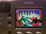 Doom title screen on a digital camera LCD