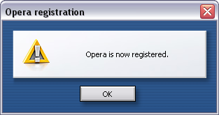 Opera is now registered.
