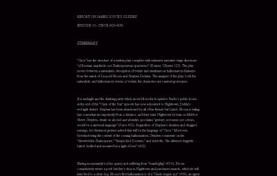 Screengrab: Report on James Joyce's Ulysses with userstyle applied