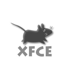 Xfce4:n logo: musta pikkupiru