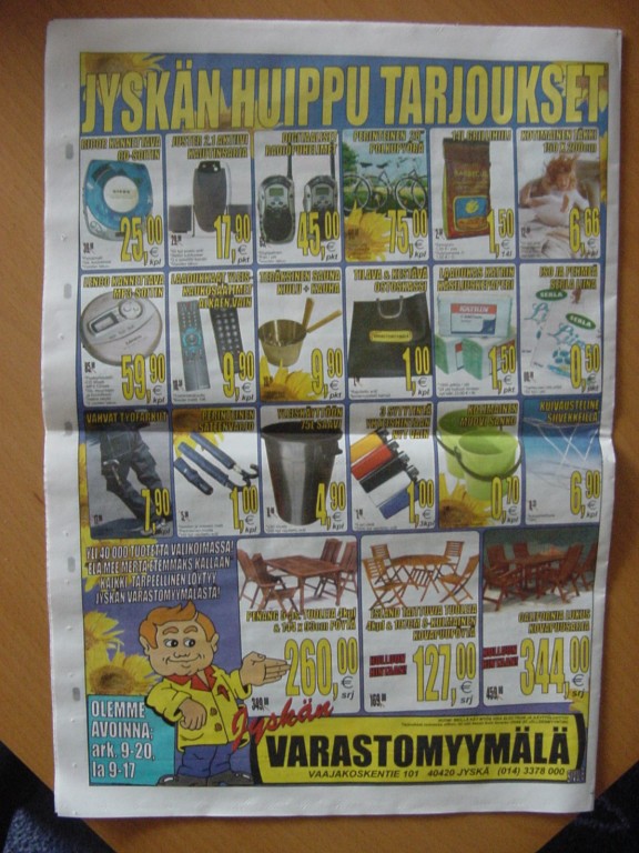 Varastomyymälän mainoslehti