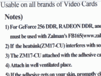 Zalman ZM17-Cu:n ohjeet: tämä ei riitä