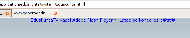Tiedosto:EduskuntaTV vaatii Adobe Flash Playerin.png